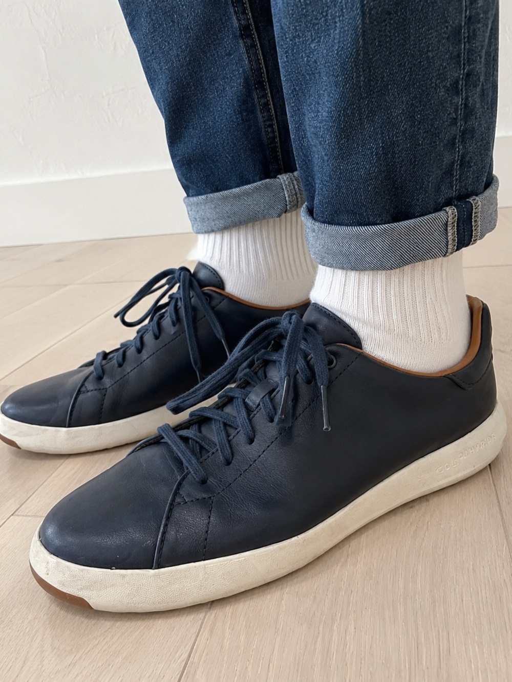 Cole Haan C22586 Men's GrandPro Leather Navy Blue Sneakers Mens Size 7.5